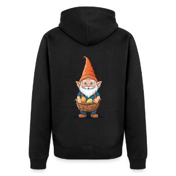 Ostern Nordische Wichtel Gnom Osterhase Lustiges - Unisex Premium Bio Zip Hoodie - Schwarz - Hinten - Nico (187cm)