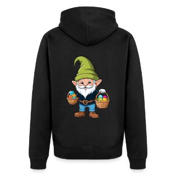 Ostern Nordische Wichtel Gnom Osterhase Lustiges - Unisex Premium Bio Zip Hoodie - Schwarz - Hinten - Nico (187cm)