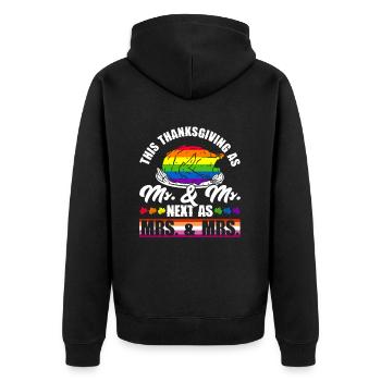 Prochain Thanksgiving en tant que femme gay et lesbienne & - Veste à capuche bio Premium Unisexe - noir - Dos - Nico (187cm)