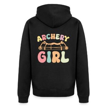 Archer Groovy Fille de tir à l’arc - Veste à capuche bio Premium Unisexe - noir - Dos - Nico (187cm)