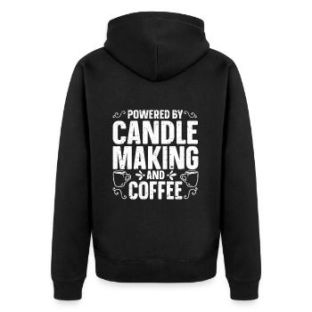 Candle Maker Candle Making - Unisex Premium Organic Zip Hoodie - black - Back - Nico (187cm)
