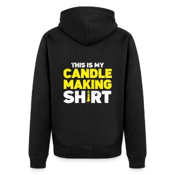 Candle Maker Candle Making - Unisex Premium Organic Zip Hoodie - black - Back - Nico (187cm)