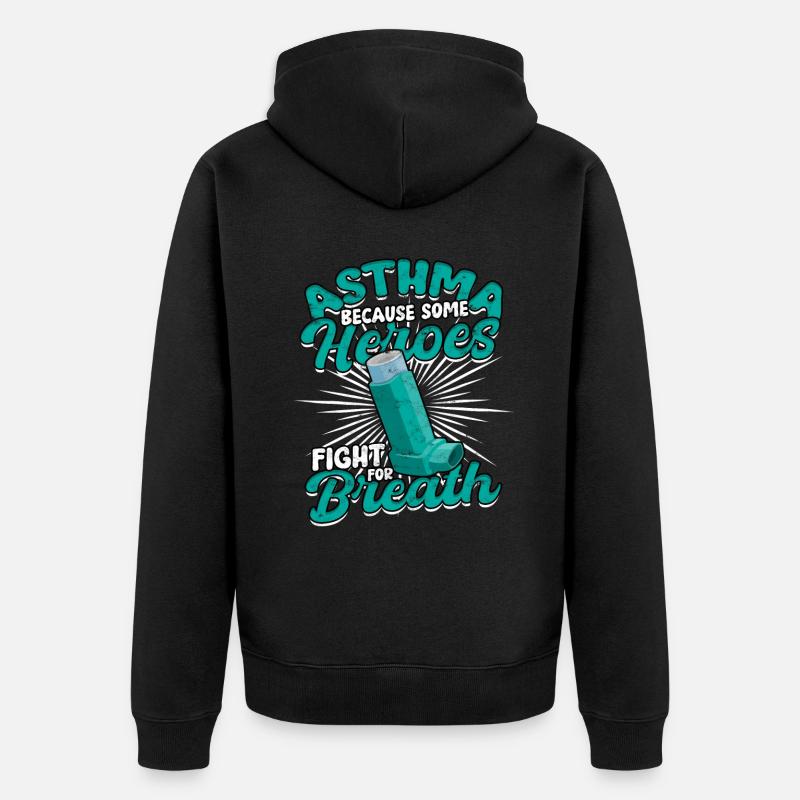 Asthme Asthmatiques - Veste à capuche bio Premium Unisexe - noir