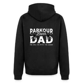 Papa Amoureux Du Parkour L’Idole Le Mythe Freerunning - Veste à capuche bio Premium Unisexe - noir - Dos - Nico (187cm)