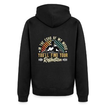 Disc Jockey In The Echo Of Disco Hall Disc Jockey - Unisex Premium Bio Zip Hoodie - Schwarz - Hinten - Nico (187cm)