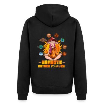 Hippie Mushrooms Shrooms Psychedelic Mushroomhead - Unisex Premium Organic Zip Hoodie - black - Back - Nico (187cm)