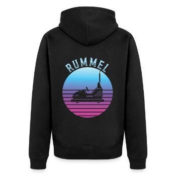Amusement park, funfair, fair, bumper cars - Unisex Premium Organic Zip Hoodie - black - Back - Nico (187cm)