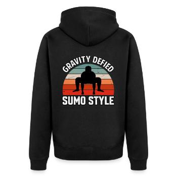 La gravité défie le style sumo - Veste à capuche bio Premium Unisexe - noir - Dos - Nico (187cm)