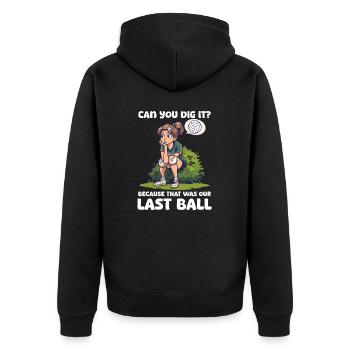 Volleyball Because That Was Our Last Ball - Unisex Premium Organic Zip Hoodie - black - Back - Nico (187cm)