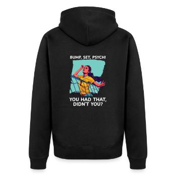 Volleyball dachte, du hättest das, nicht wahr? - Unisex Premium Bio Zip Hoodie - Schwarz - Hinten - Nico (187cm)