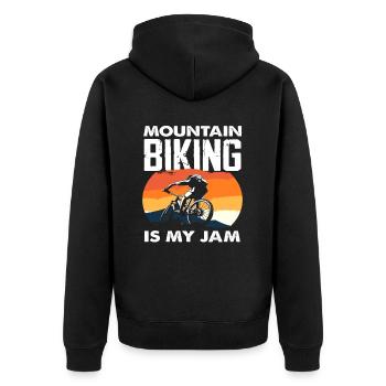 Le VTT rétro est mon hobby - Veste à capuche bio Premium Unisexe - noir - Dos - Nico (187cm)