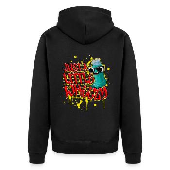 Asthme Asthmatique Juste un peu sifflant - Veste à capuche bio Premium Unisexe - noir - Dos - Nico (187cm)