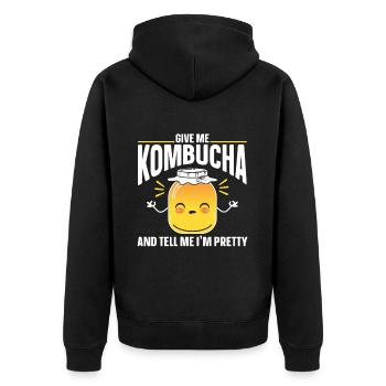 Kombucha Brewer Tea Love Kombucha Brewing - Unisex Premium Bio Zip Hoodie - Schwarz - Hinten - Nico (187cm)