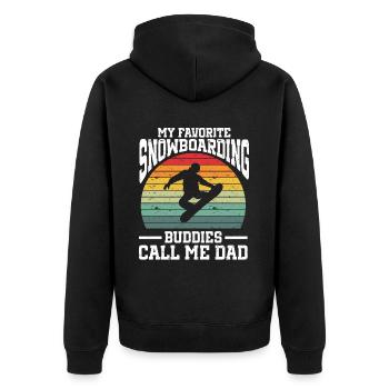 Snowboarding Art Hommes Snowboard Cooler Snowboarder - Veste à capuche bio Premium Unisexe - noir - Dos - Nico (187cm)