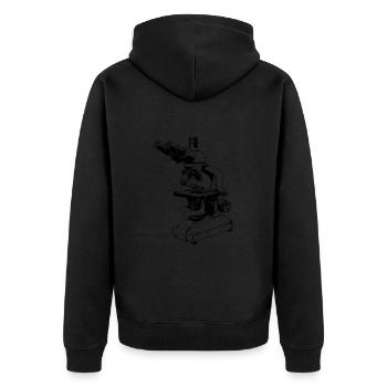 Microscopy Scientist Biologist Microscope - Unisex Premium Organic Zip Hoodie - black - Back - Nico (187cm)