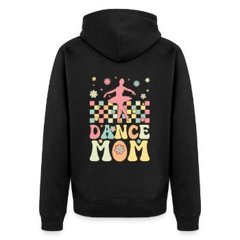 Dance Mom Groovy Ballerina Mom Ballett Tänzerin - Unisex Premium Bio Zip Hoodie - Schwarz - Hinten - Nico (187cm)