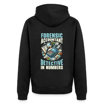 Forensischer Buchhalter Beruf Wirtschaftsprüfung Buchhaltung - Unisex Premium Bio Zip Hoodie - Schwarz - Hinten - Nico (187cm)