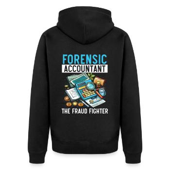 Forensischer Buchhalter Beruf Wirtschaftsprüfung Buchhaltung - Unisex Premium Bio Zip Hoodie - Schwarz - Hinten - Nico (187cm)