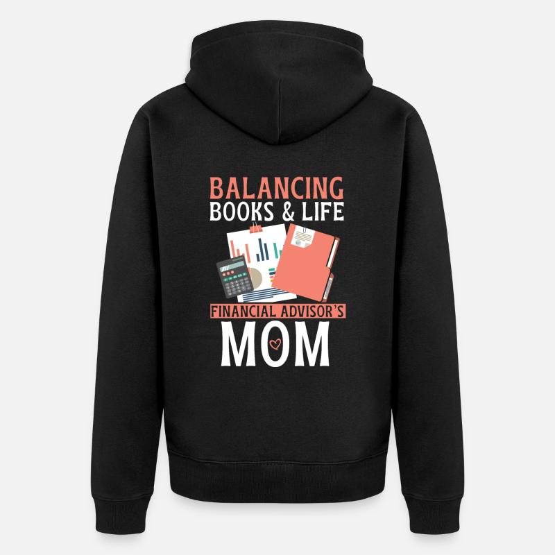 Mutter eines Finanzberaters Geldmanagement - Unisex Premium Bio Zip Hoodie - Schwarz
