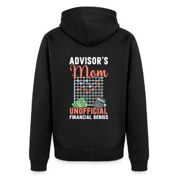 Maman d’un conseiller financier Gestion de l’argent - Veste à capuche bio Premium Unisexe - noir - Dos - Nico (187cm)