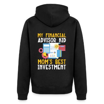 Maman d’un conseiller financier Gestion de l’argent - Veste à capuche bio Premium Unisexe - noir - Dos - Nico (187cm)