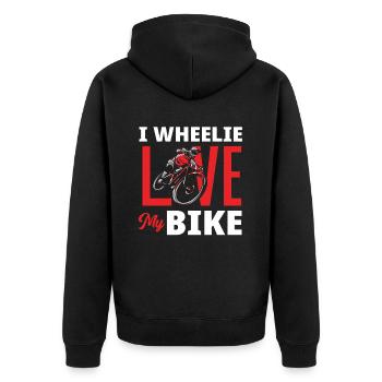 Cyclists Mountain Bikers Love - Unisex Premium Organic Zip Hoodie - black - Back - Nico (187cm)