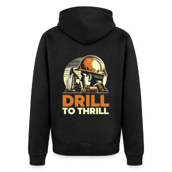 Drilling Engineer Job Profession Oil Rig Worker - Unisex Premium Organic Zip Hoodie - black - Back - Nico (187cm)