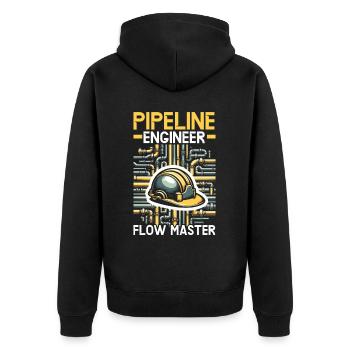 Emploi d’ingénieur en pipelines Systèmes d’assainissement - Veste à capuche bio Premium Unisexe - noir - Dos - Nico (187cm)