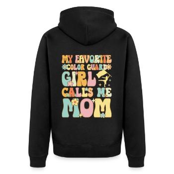 Ma gardienne de couleur préférée m’appelle Mama Groov - Veste à capuche bio Premium Unisexe - noir - Dos - Nico (187cm)