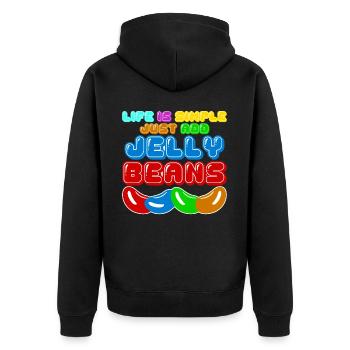 Jelly Bean Bonbons à la gelée Fèves à la gelée - Veste à capuche bio Premium Unisexe - noir - Dos - Nico (187cm)