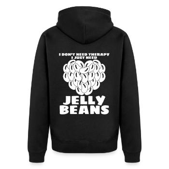 Jelly Beans Heart Jelly Bean Jelly Sweets - Unisex Premium Organic Zip Hoodie - black - Back - Nico (187cm)