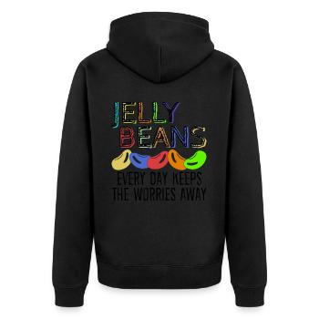 Fèves à la gelée Jelly Bean - Veste à capuche bio Premium Unisexe - noir - Dos - Nico (187cm)