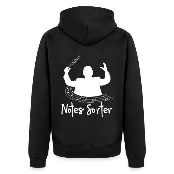 Classical Music Conductor Conducting - Unisex Premium Bio Zip Hoodie - Schwarz - Hinten - Nico (187cm)