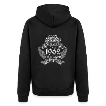 One of a Kind November 1962 Birthday - Unisex Premium Organic Zip Hoodie - black - Back - Nico (187cm)