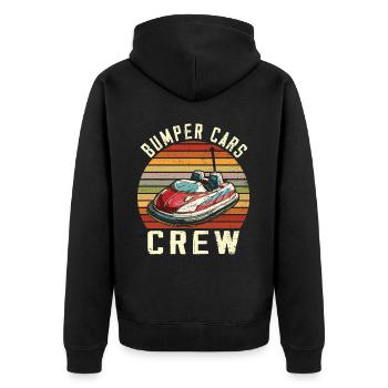 Amusement park, funfair, fair, bumper cars - Unisex Premium Organic Zip Hoodie - black - Back - Nico (187cm)