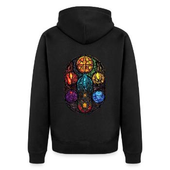 Gothic Witchcraft Elements Stained Glass Wicca - Unisex Premium Bio Zip Hoodie - Schwarz - Hinten - Nico (187cm)