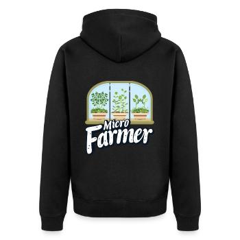 Microgreen Agriculture Gartenarbeit - Unisex Premium Bio Zip Hoodie - Schwarz - Hinten - Nico (187cm)