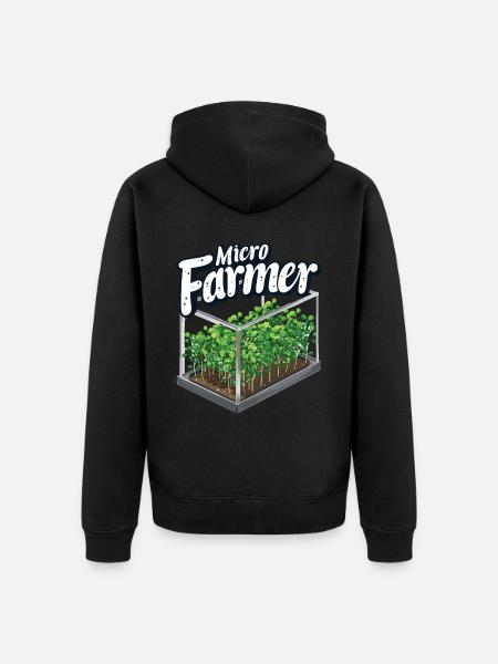 Jardinage de l’agriculture micro-verte - Veste à capuche bio Premium Unisexe - noir