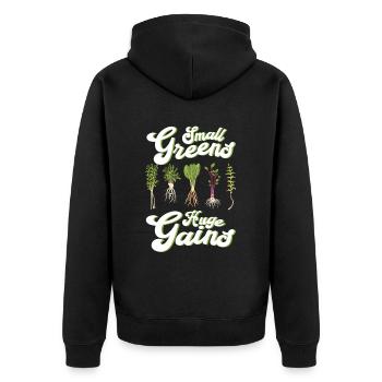 Microgreen Agriculture Gartenarbeit - Unisex Premium Bio Zip Hoodie - Schwarz - Hinten - Nico (187cm)