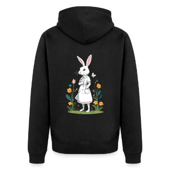 Nurse Bunny Easter Bunny Nurse - Unisex Premium Organic Zip Hoodie - black - Back - Nico (187cm)