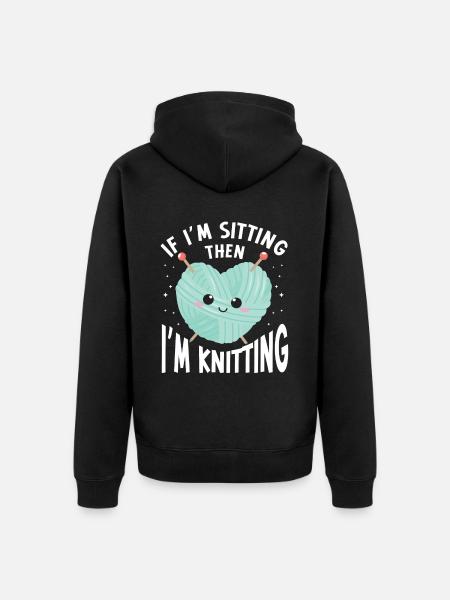 Knitting Crochet - Unisex Premium Organic Zip Hoodie - black