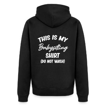 C’est ma baby-sitter chemise puériculture - Veste à capuche bio Premium Unisexe - noir - Dos - Nico (187cm)
