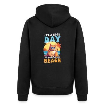 Summer Vacation Good Day To Drink At Beach - Unisex Premium Organic Zip Hoodie - black - Back - Nico (187cm)