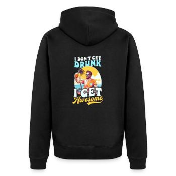 Summer Vacation Don't Get Drunk Get Awesome - Unisex Premium Organic Zip Hoodie - black - Back - Nico (187cm)