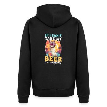 Summer Vacation If Can't Take My Beer Not Going - Unisex Premium Organic Zip Hoodie - black - Back - Nico (187cm)
