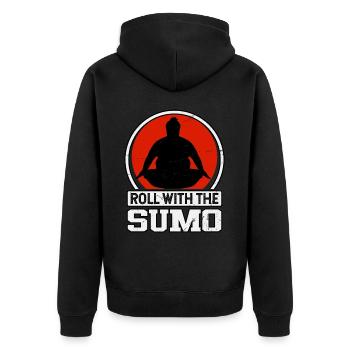 Roulez avec le sumo - Veste à capuche bio Premium Unisexe - noir - Dos - Nico (187cm)