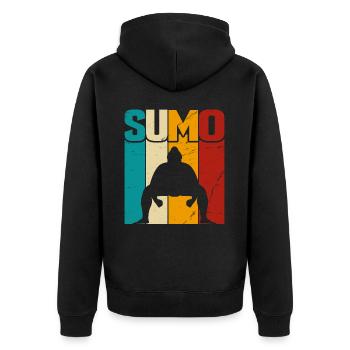 Sumo Rétro - Veste à capuche bio Premium Unisexe - noir - Dos - Nico (187cm)