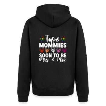 Two Mommies Will Soon Be Wife & Wife - Gay Marriage - Unisex Premium Organic Zip Hoodie - black - Back - Nico (187cm)