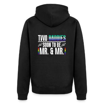 Two Dads Will Soon Be Mr. & Mr. - Gay Pride Hoc - Unisex Premium Organic Zip Hoodie - black - Back - Nico (187cm)
