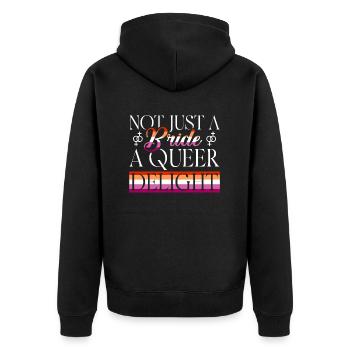 Gay Pride Hochzeit Gay Ehe Queer Lesbian - Unisex Premium Bio Zip Hoodie - Schwarz - Hinten - Nico (187cm)